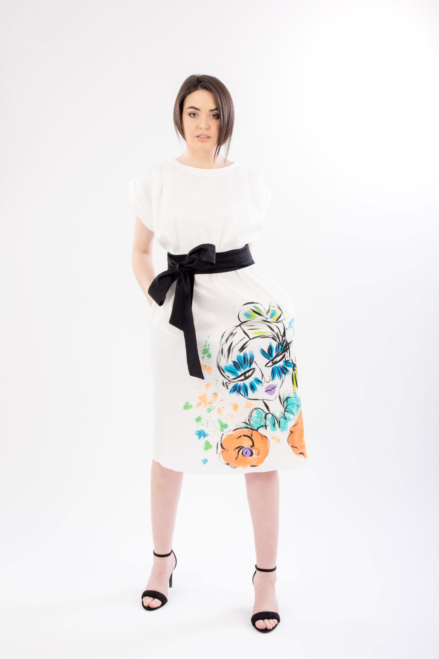 ROCHIE MIDI PICTATĂ “FRIDA” - imagine 2