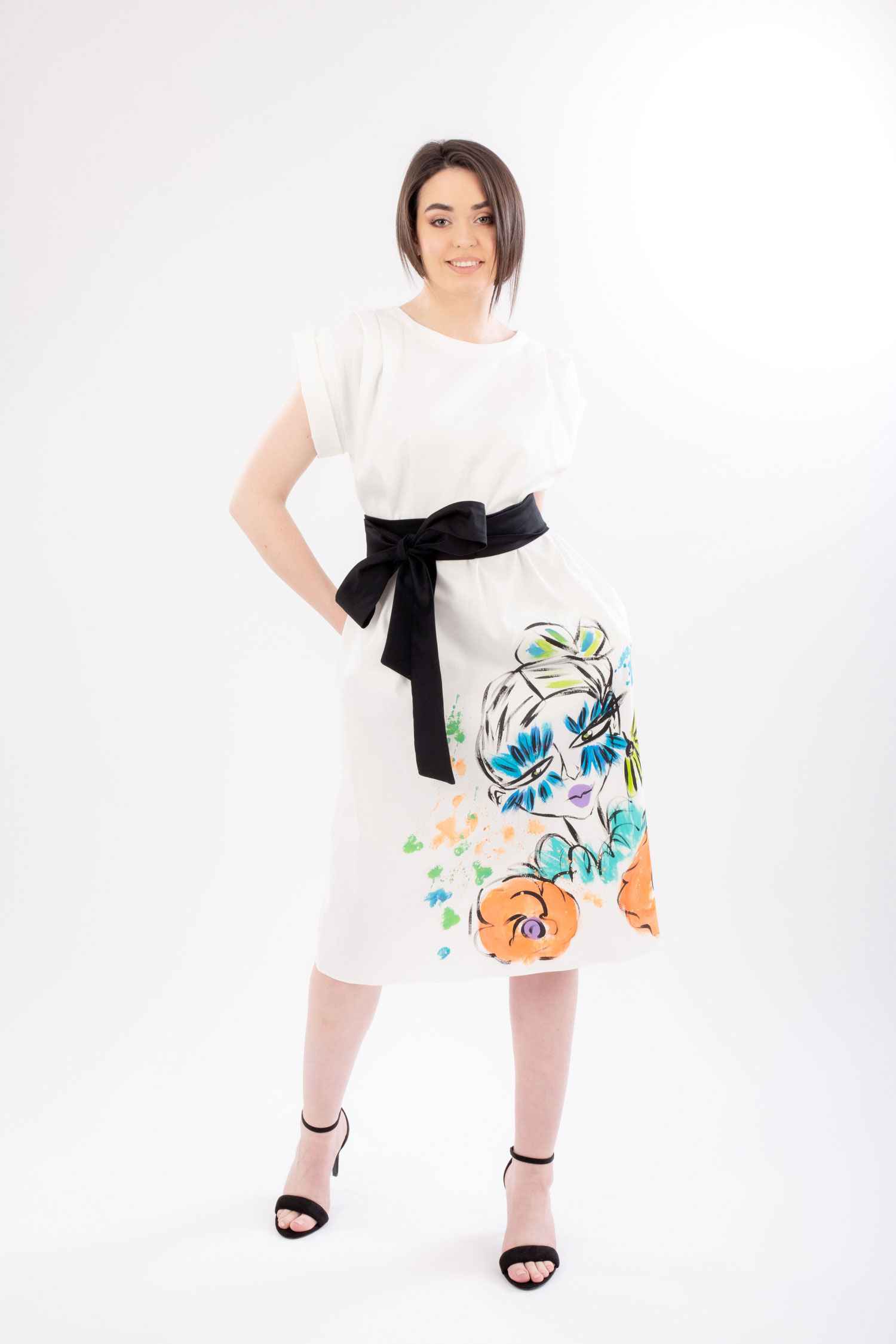 ROCHIE MIDI PICTATĂ “FRIDA” - imagine 3