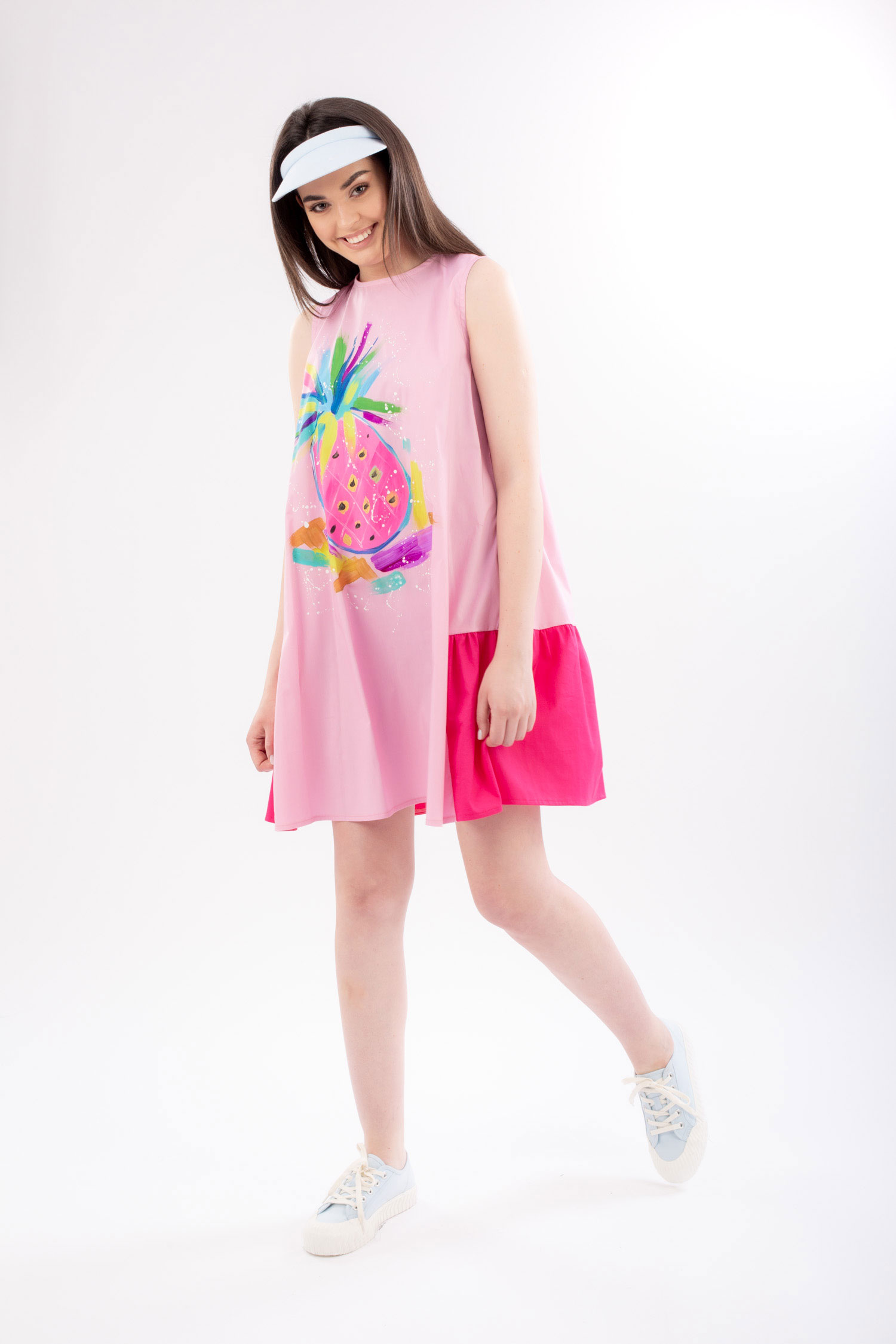 ROCHIE ROZ AMPLĂ PICTATĂ “PINA” - imagine 3