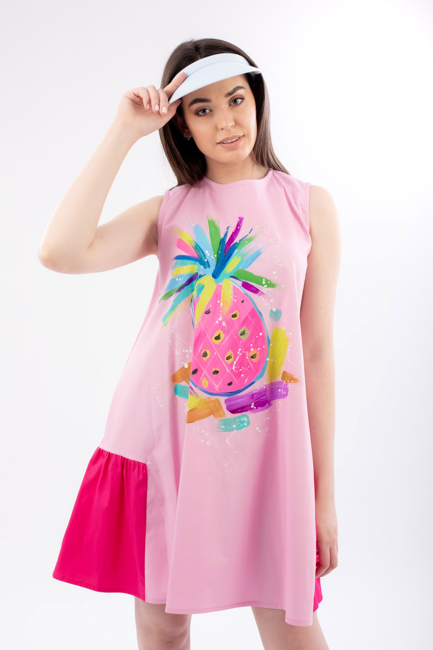 ROCHIE ROZ AMPLĂ PICTATĂ “PINA” - imagine 7