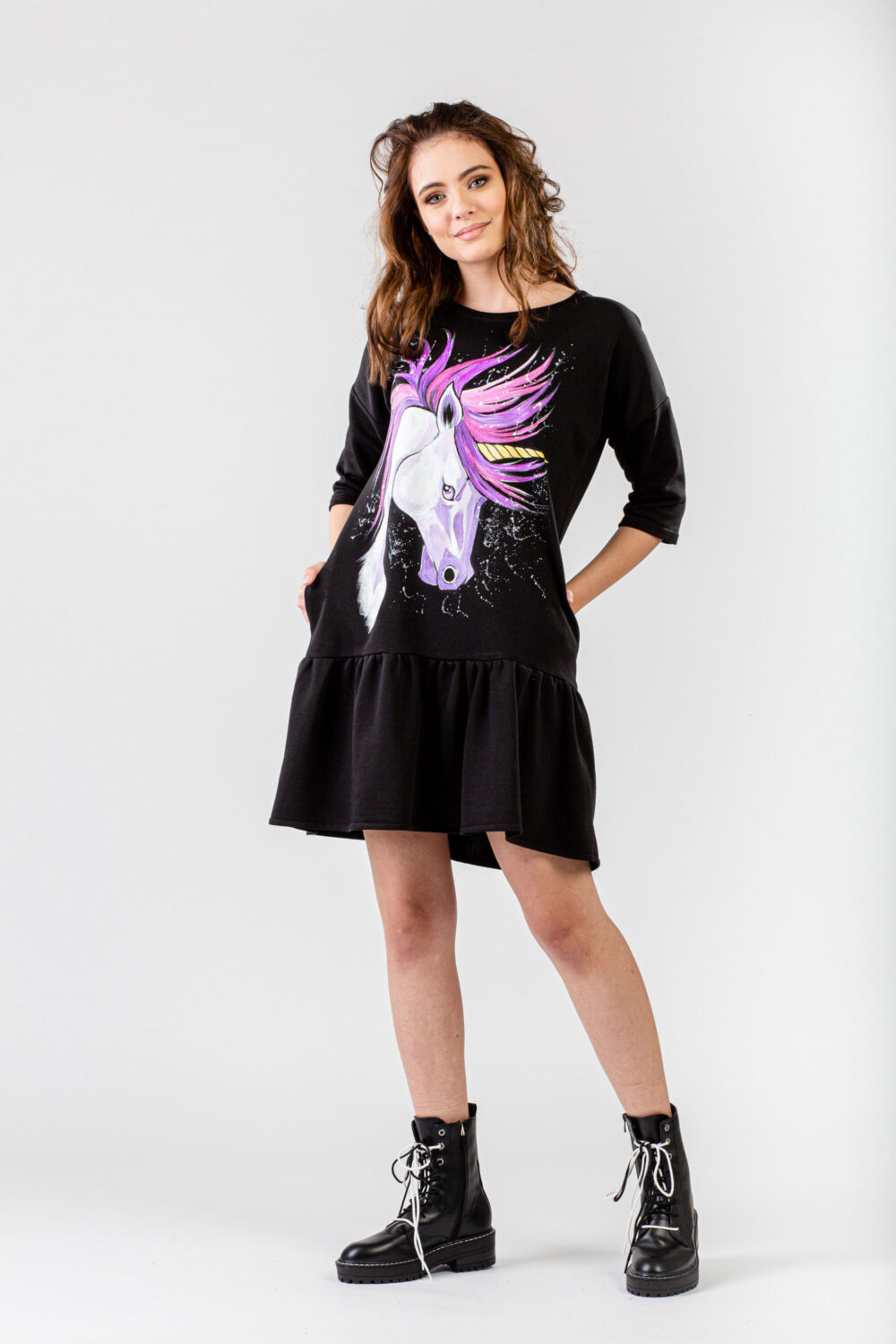 ROCHIE  NEAGRĂ CASUAL “NIHA” - imagine 2