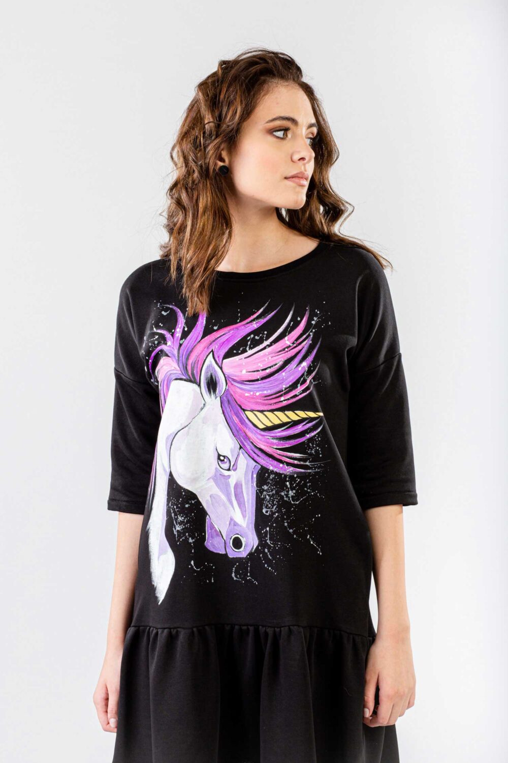 ROCHIE  NEAGRĂ CASUAL “NIHA” - imagine 3