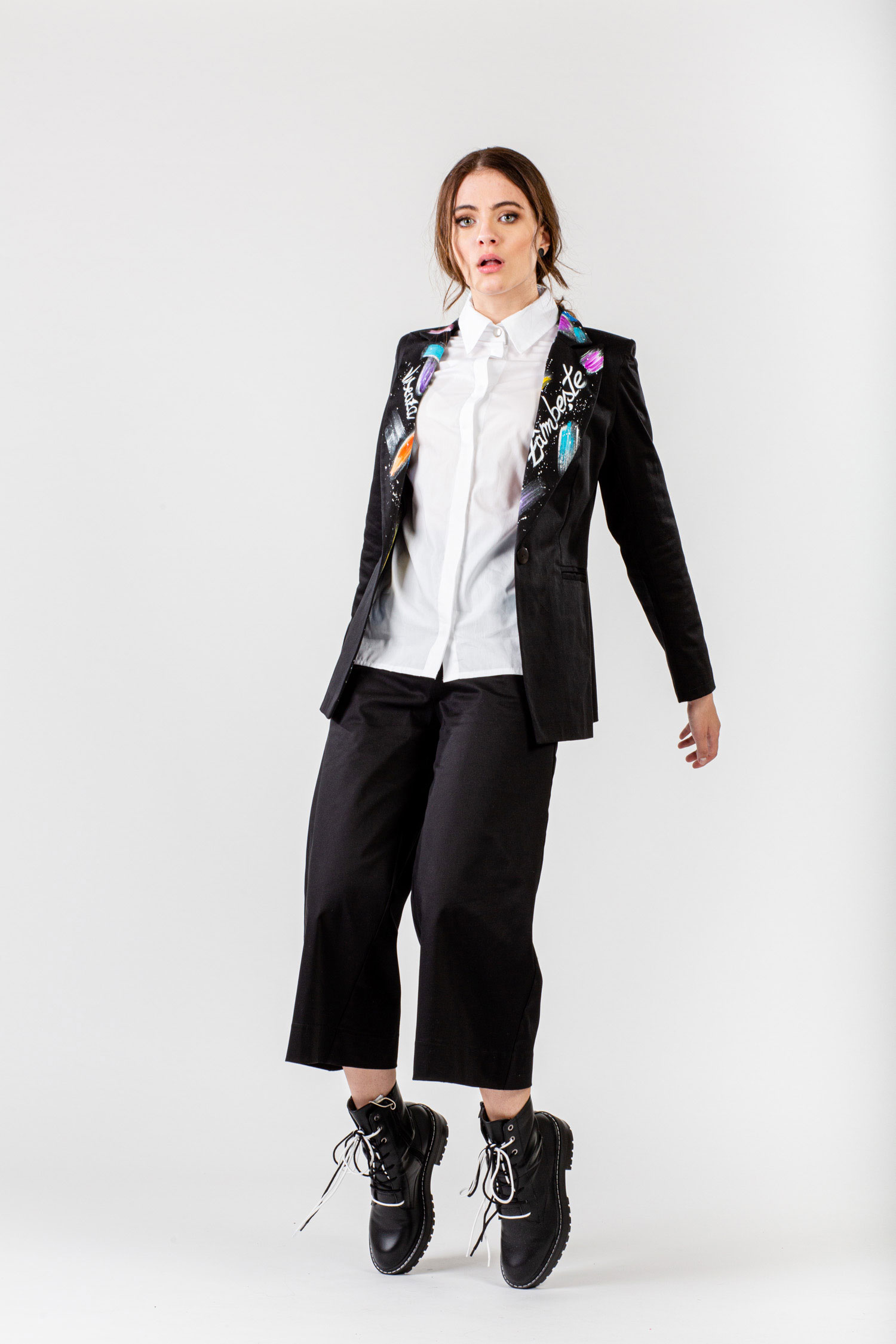 SACOU NEGRU GULER PICTAT “CARA” - imagine 2