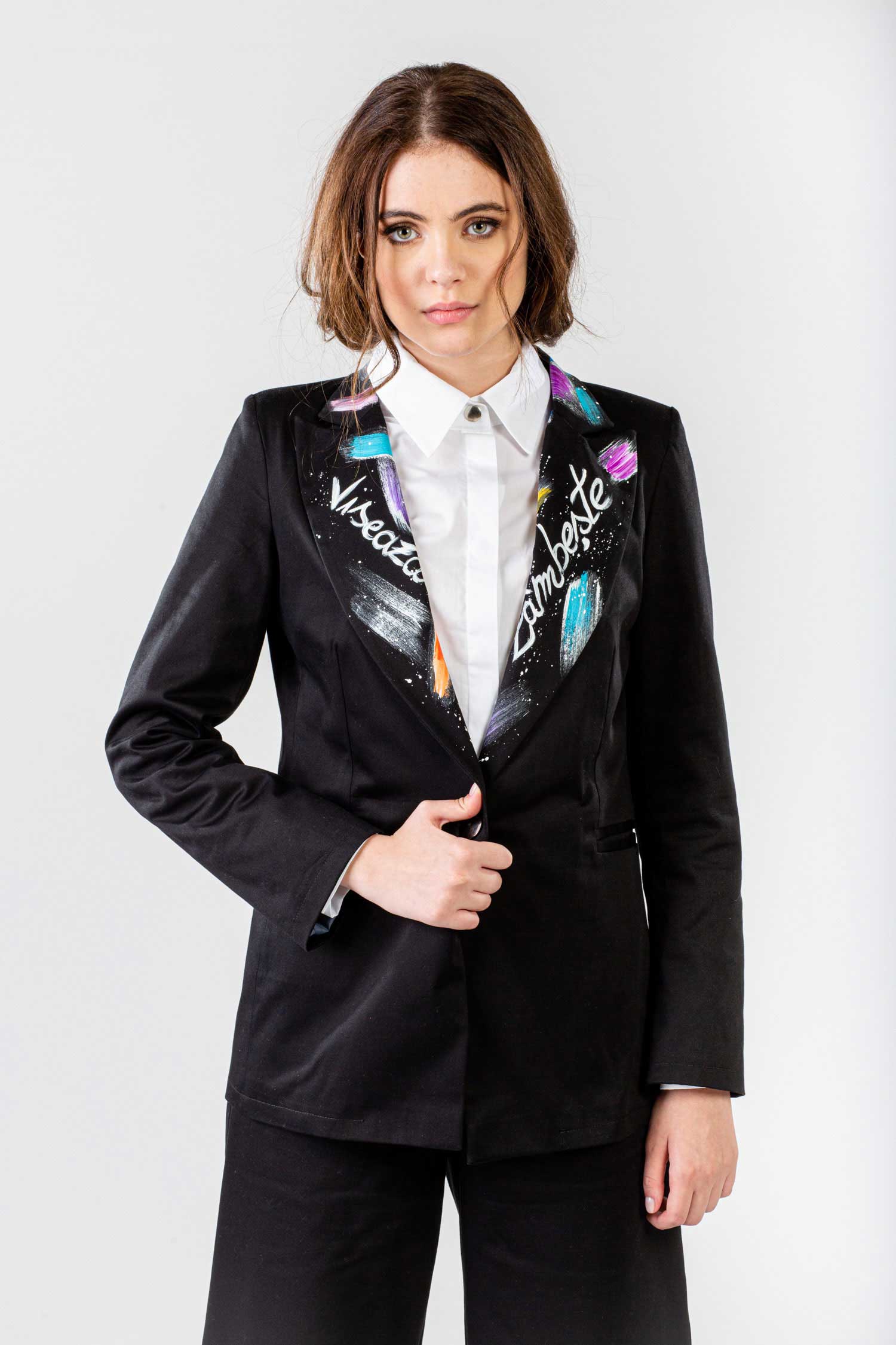 SACOU NEGRU GULER PICTAT “CARA” - imagine 3