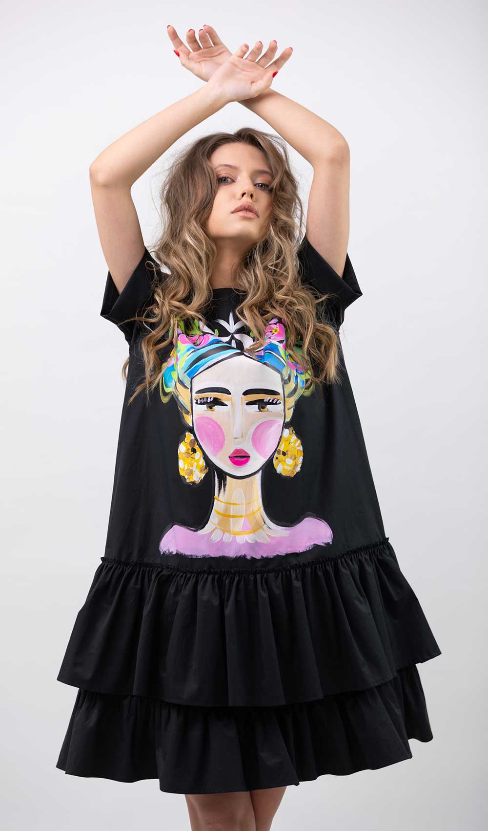 ROCHIE NEAGRĂ VOLANE "FIGA" - imagine 5