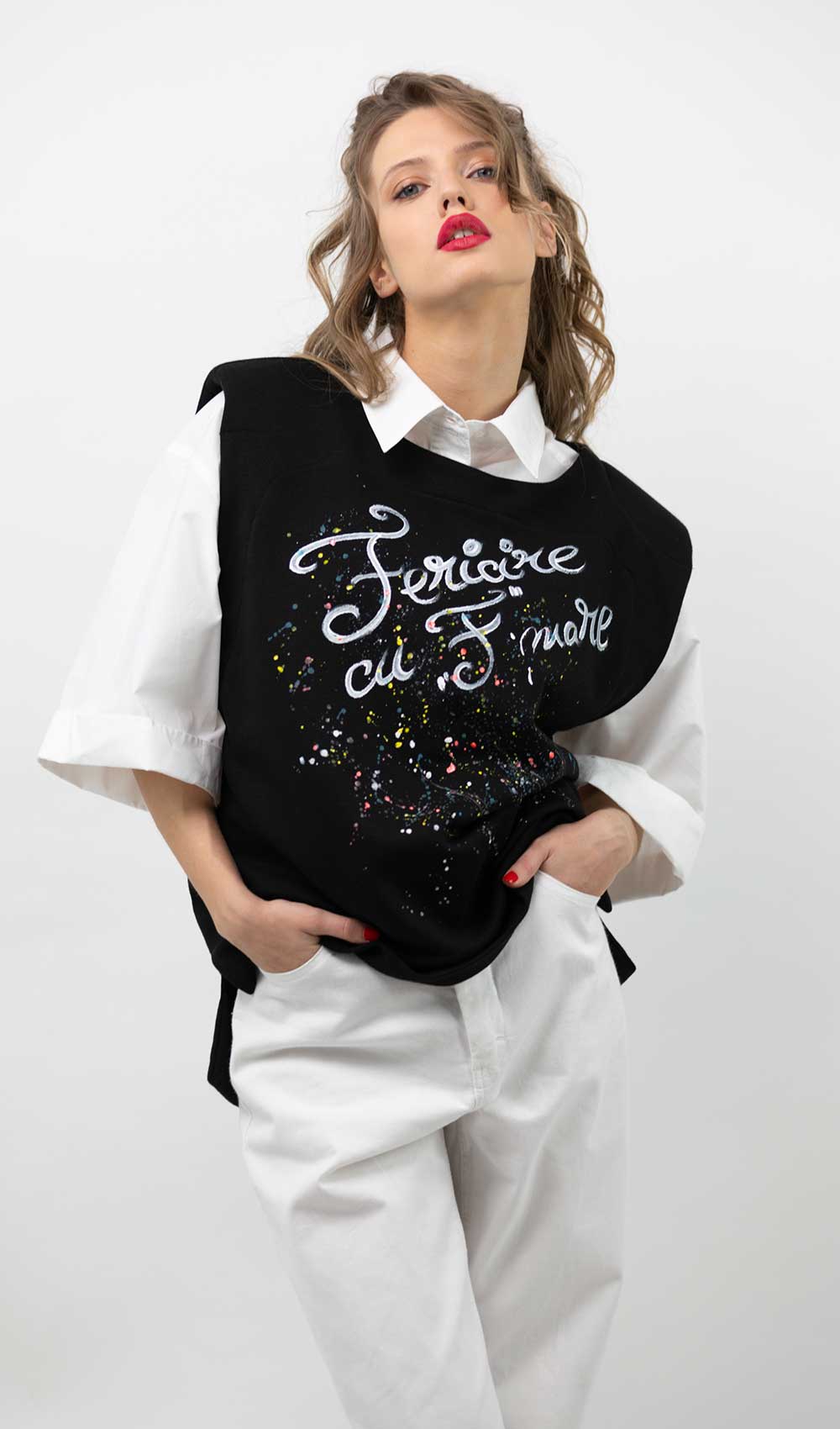 VESTĂ NEAGRĂ "FERICIRE" - imagine 2