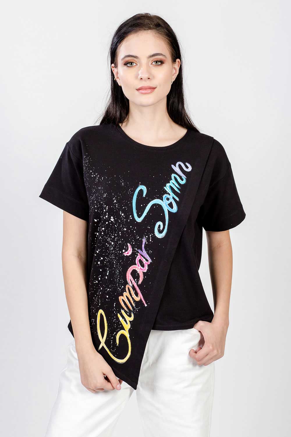 TRICOU ASIMETRIC PICTAT “SOMN” - imagine 3
