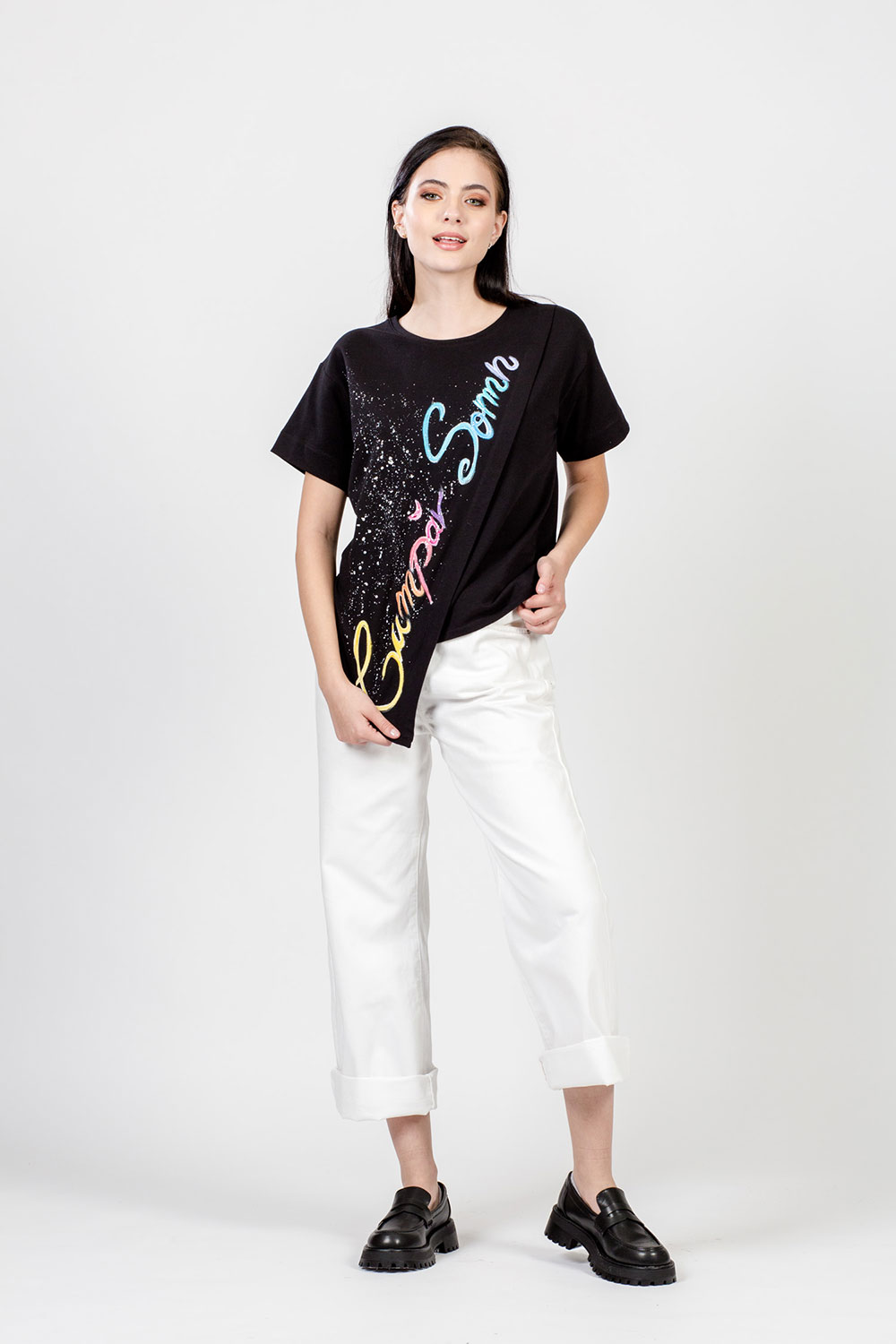 TRICOU ASIMETRIC PICTAT “SOMN” - imagine 4