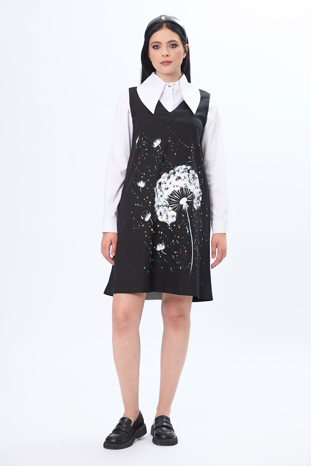 rochie-sarafan-neagra-pictata-manual-papadie-filoria-1