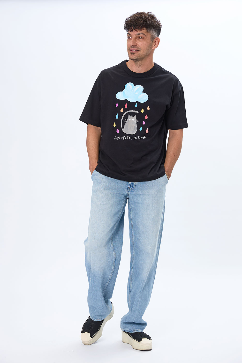 Tricou unisex pictat manual “Azi“ - imagine 2