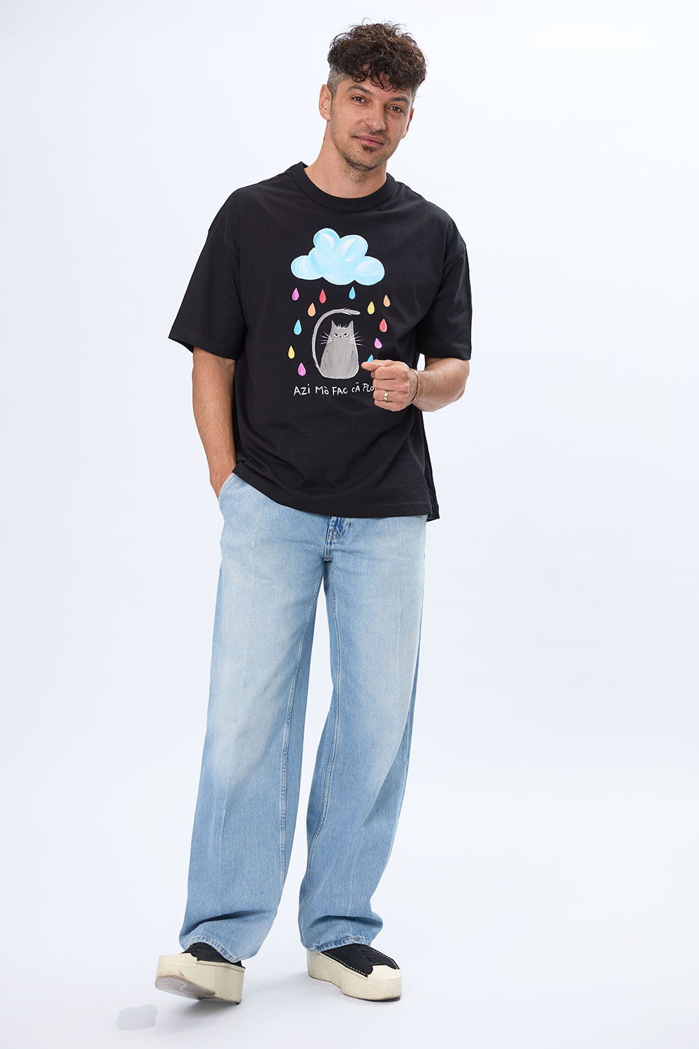 Tricou unisex pictat manual “Azi“ - imagine 6