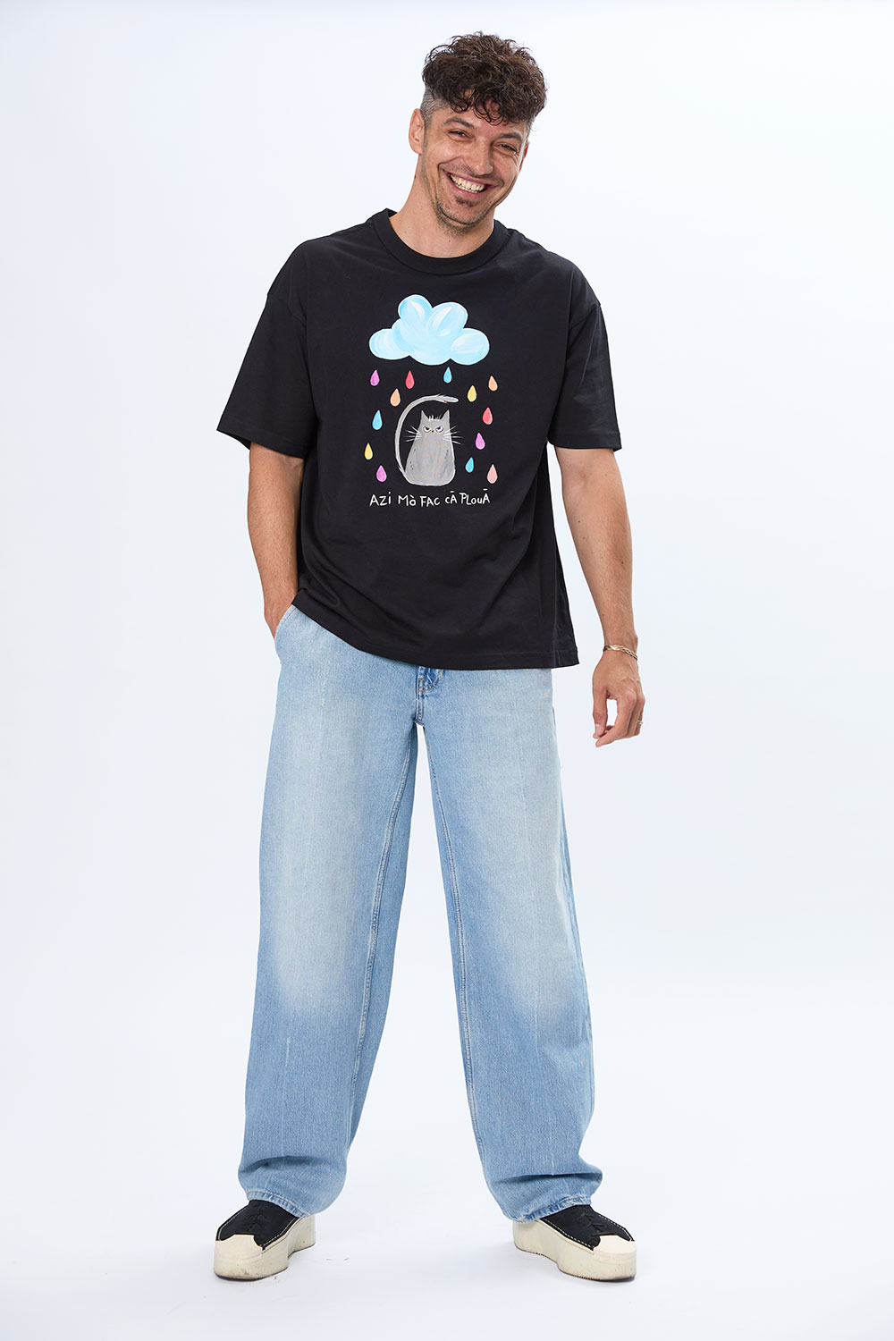 Tricou unisex pictat manual “Azi“ - imagine 7