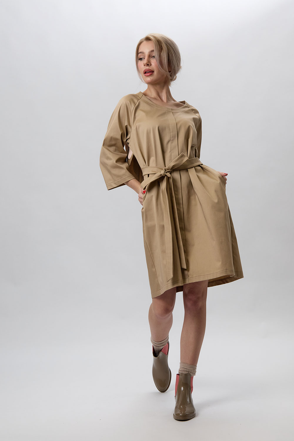Rochie bej multifuncţională pictată manual “Moods“ - imagine 2