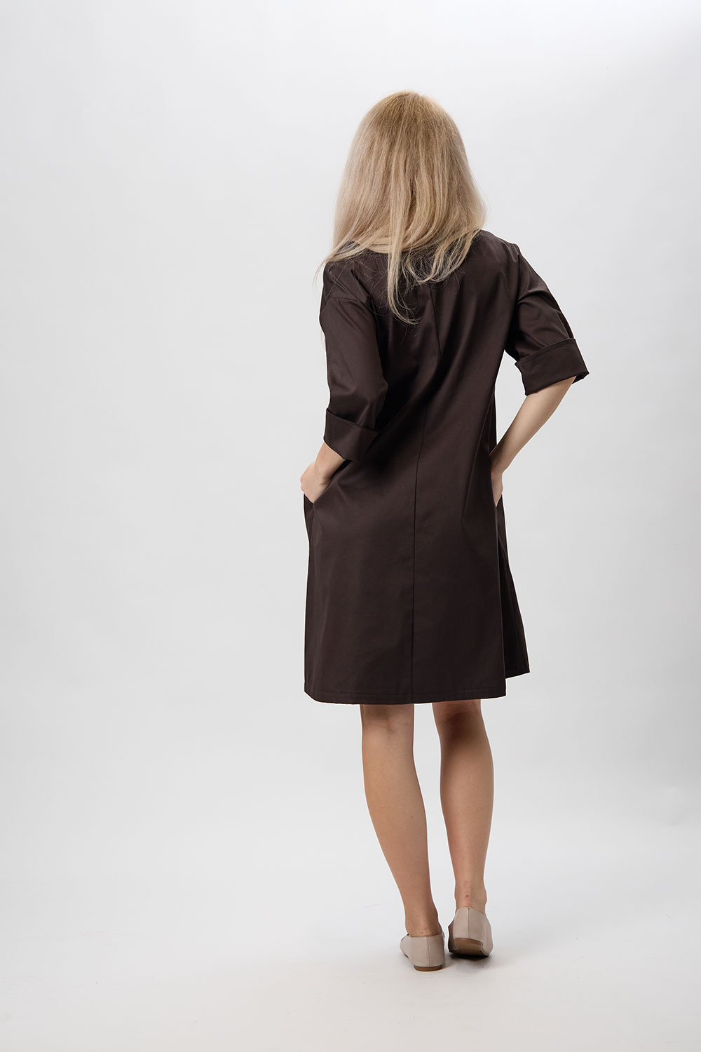 Rochie maro pictată manual “Vanilla“ - imagine 4